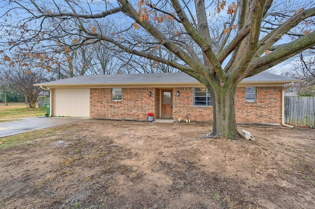 view of single story home