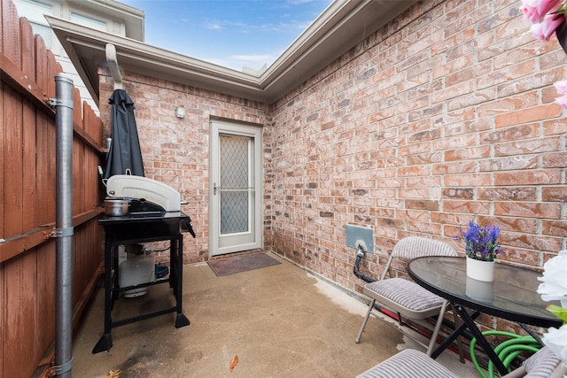 view of patio / terrace with a grill