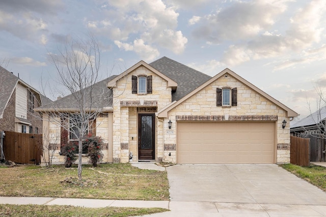 view of front of house with a garage