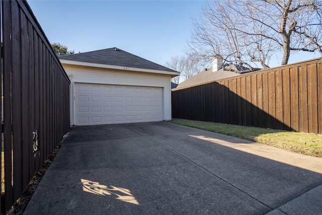 view of garage