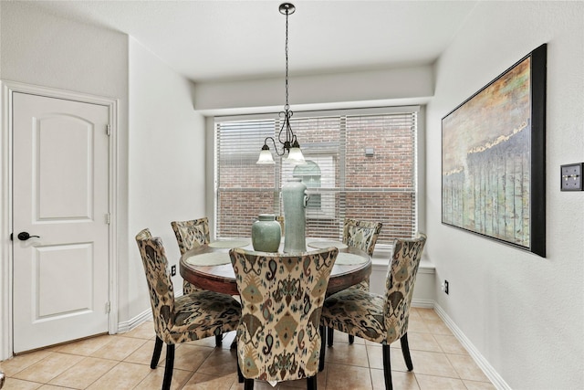 view of tiled dining area