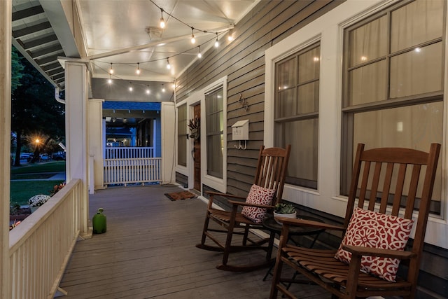 deck featuring a porch