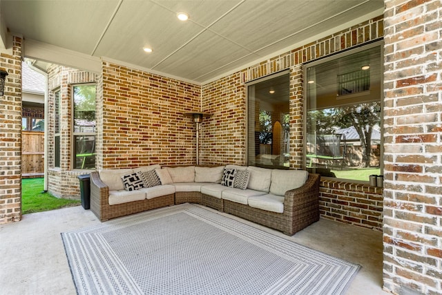 view of patio / terrace with an outdoor living space