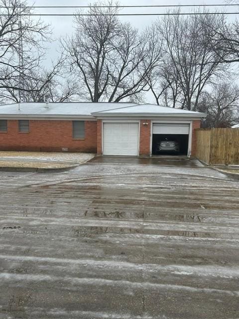 exterior space featuring a garage