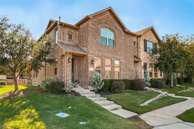 view of front of house with a front lawn