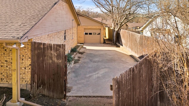 view of home's exterior with a garage