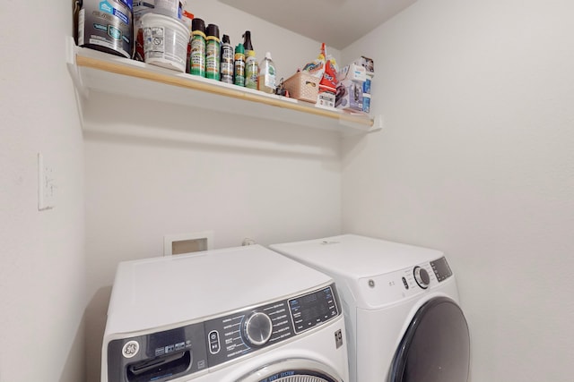 laundry area featuring laundry area and washing machine and dryer