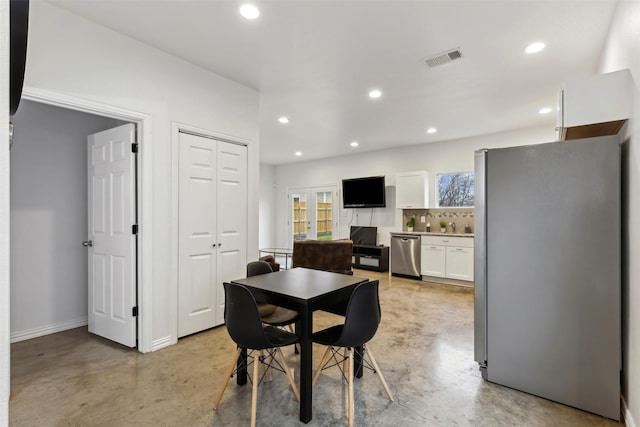 dining room with french doors