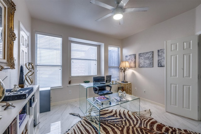 office with ceiling fan