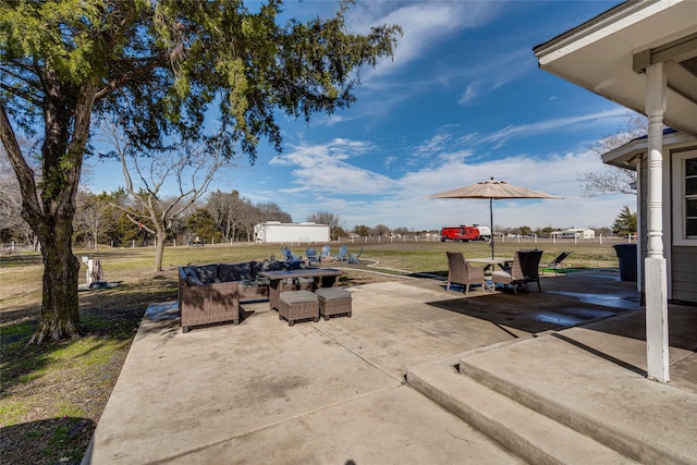 view of patio featuring outdoor dining space