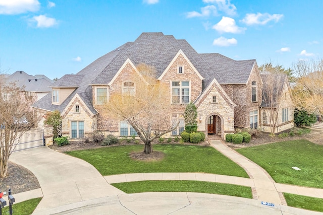 view of front of house with a front lawn