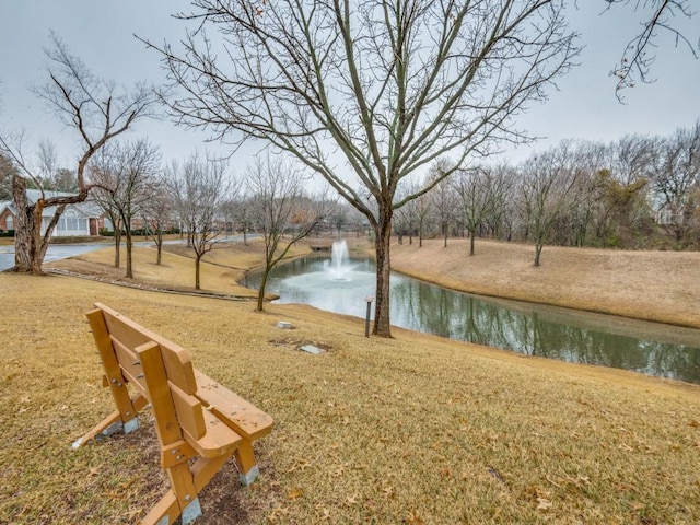 view of yard featuring a water view