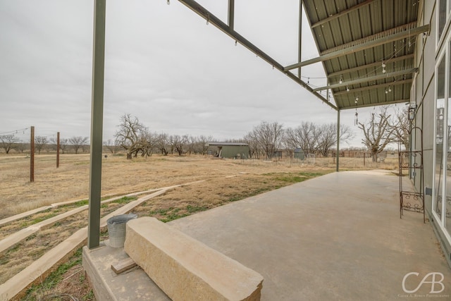 view of patio featuring a rural view