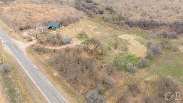 drone / aerial view featuring a rural view