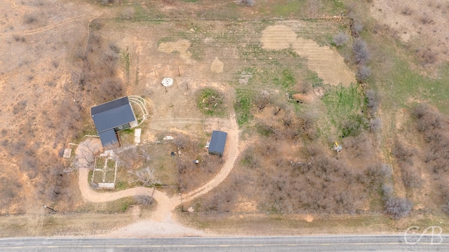 aerial view with a rural view