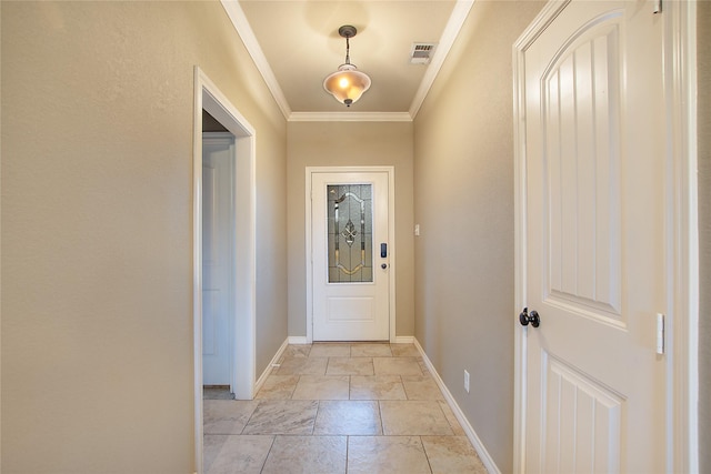 doorway with crown molding