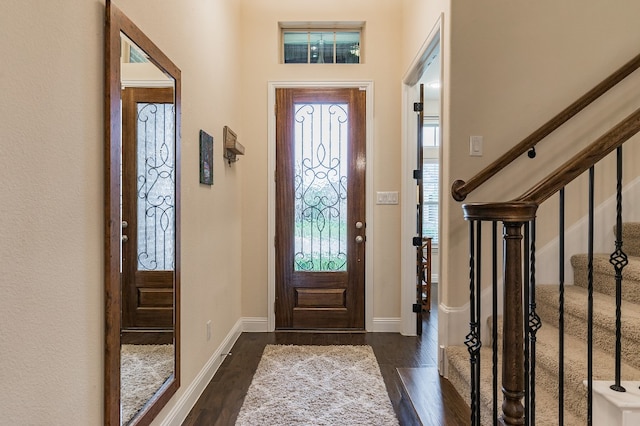 entrance foyer with dark wood-type flooring