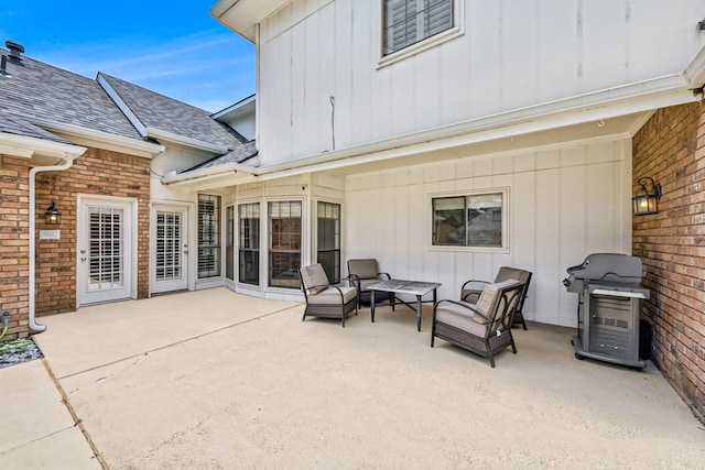 view of patio / terrace with grilling area and outdoor lounge area