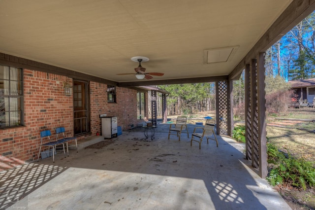 view of patio / terrace with ceiling fan