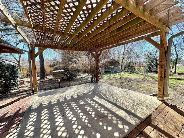 view of patio with a pergola