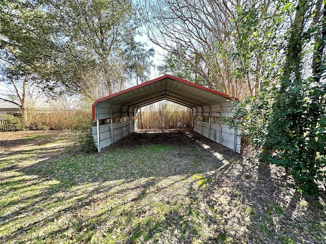 view of car parking featuring a carport