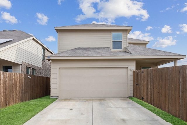 view of front facade with a garage