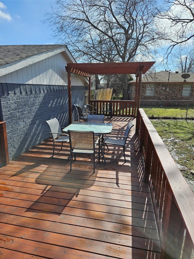 deck with a pergola