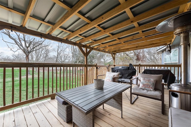 1714 Vz County Road 2142 Unit 2142, Wills Point, TX 75169 - wooden terrace with a lawn and an outdoor hangout area