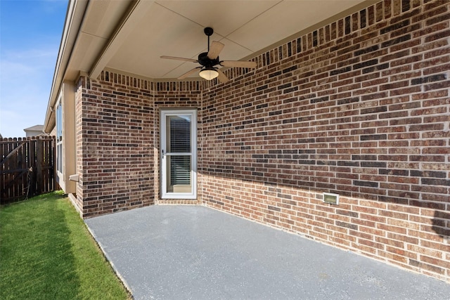 view of patio / terrace with ceiling fan