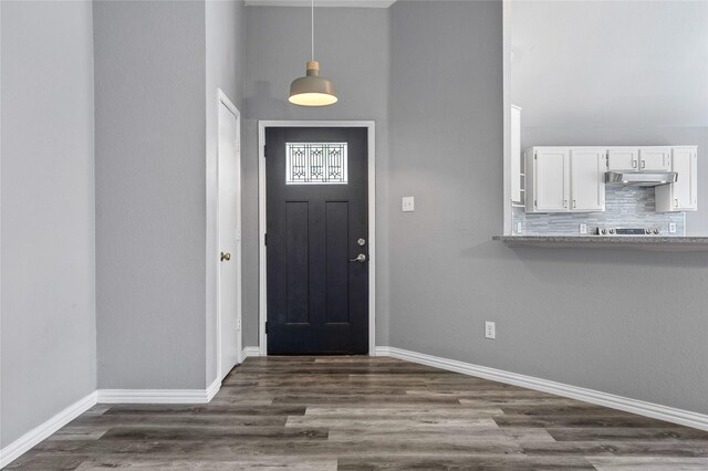 6329 Peggy Dr, Fort Worth, TX 76133 - entryway with dark wood-style floors and baseboards