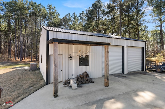 garage with central air condition unit