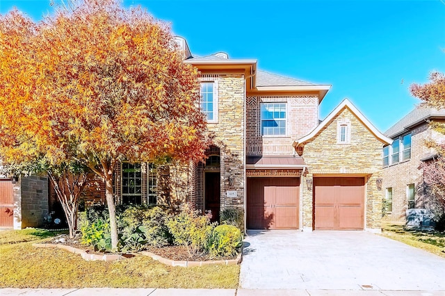 view of front of house with a garage