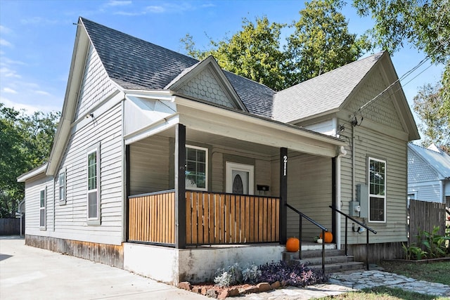 view of front of property with a porch