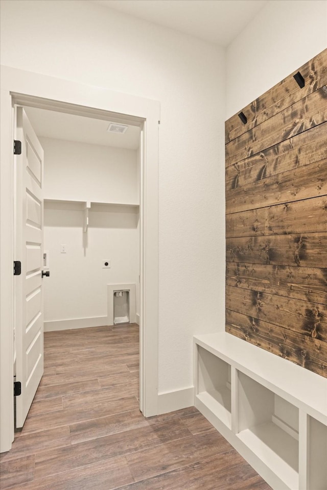 mudroom featuring hardwood / wood-style flooring