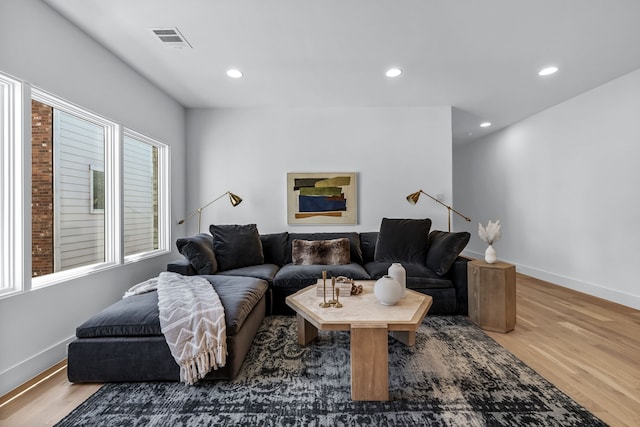 living room featuring hardwood / wood-style flooring