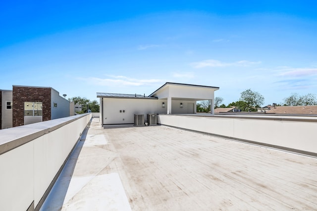 view of patio / terrace with central AC unit