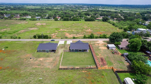 drone / aerial view with a rural view