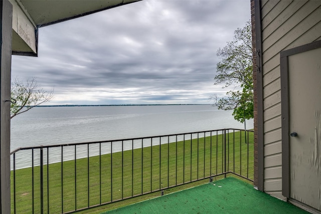 balcony with a water view
