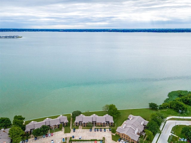 aerial view of a nearby body of water