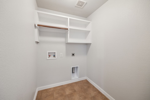 washroom featuring electric dryer hookup and washer hookup