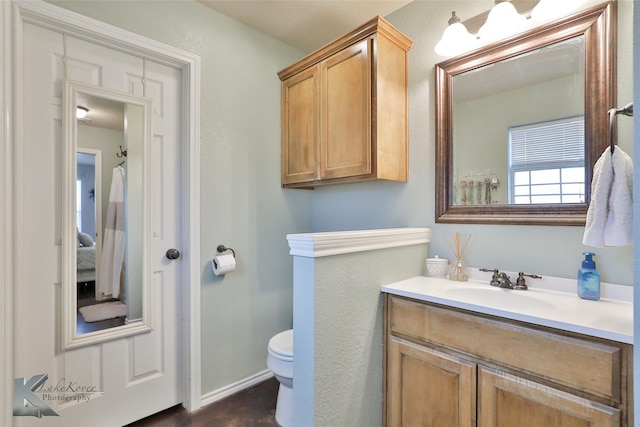 bathroom with vanity and toilet