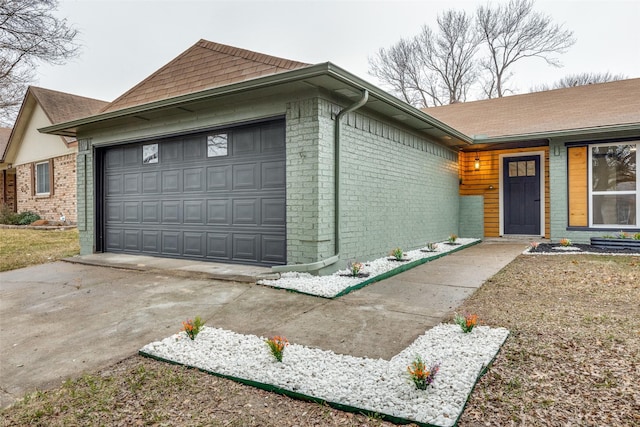 exterior space featuring a garage