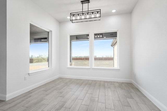 empty room featuring light wood-type flooring