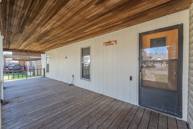 deck with covered porch