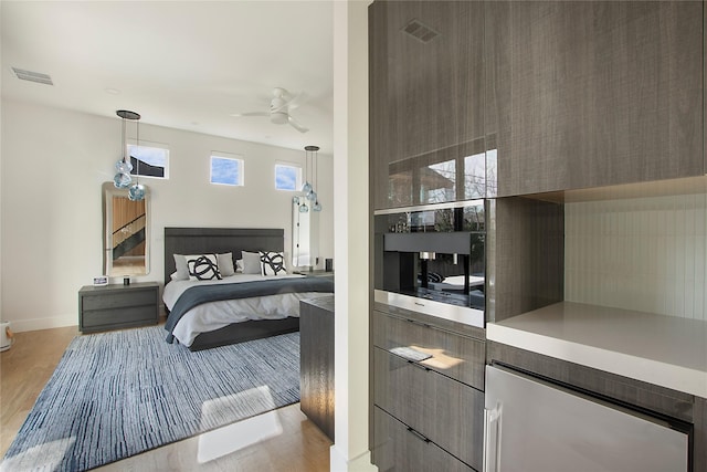 bedroom featuring light hardwood / wood-style flooring