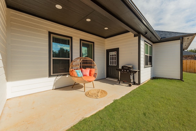 view of patio featuring grilling area