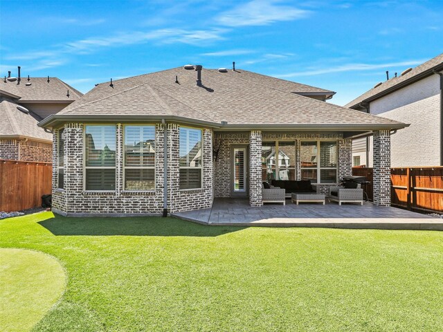 rear view of property featuring a patio area and a playground