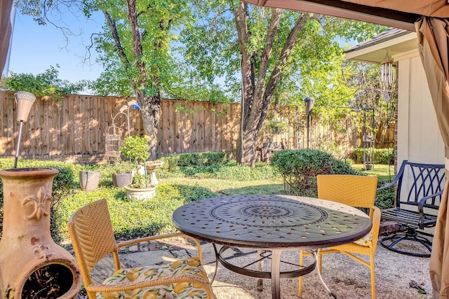 view of patio / terrace featuring a fenced backyard