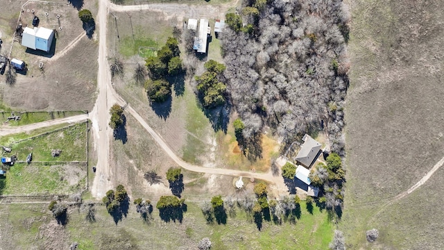 aerial view featuring a rural view