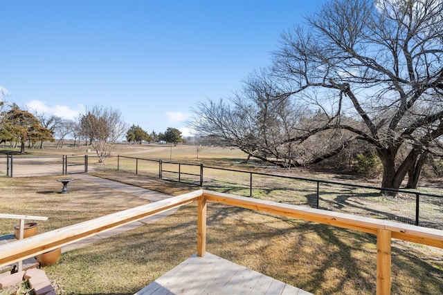 view of yard with a rural view